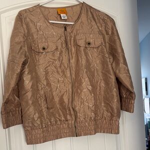 Ruby Rd. Beige Crinkled Jacket